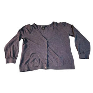 Lane Bryant Gray Long Sleeves Cotton Sweater Cardigan